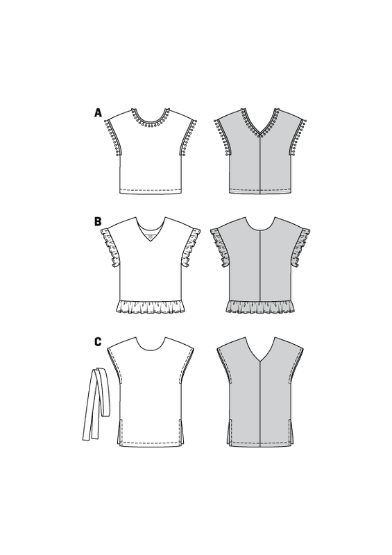 6204 - Burda - shirt i forskjellige lengder
