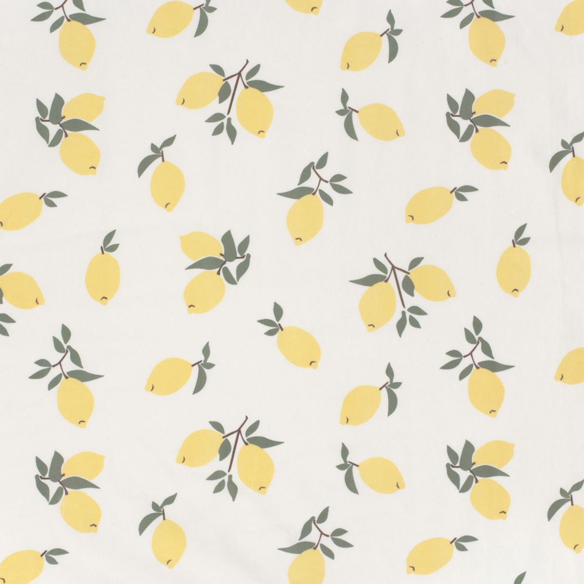 Bomullsjersey - sitroner på offwhite
