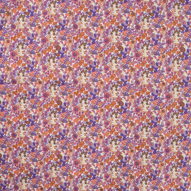 90 cm Voile, bomull, glatt - småblomstrete, lys oransje