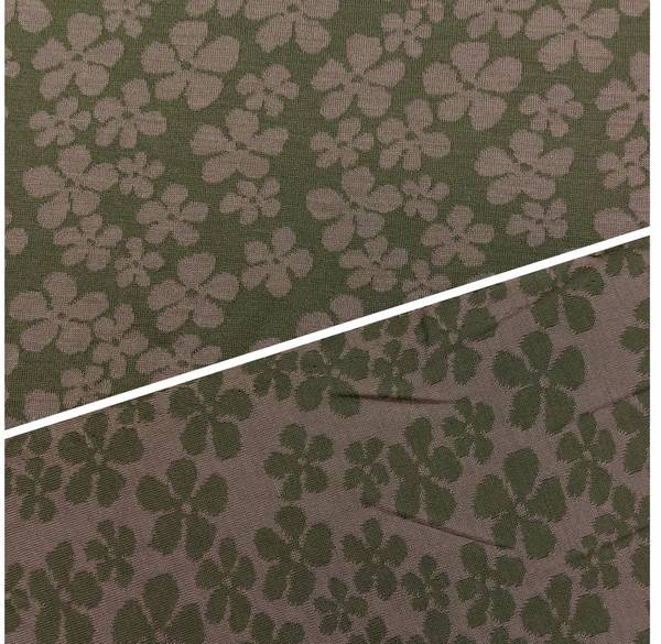 Bilde av Ull-jacquard jersey - blomster, khaki/stone
