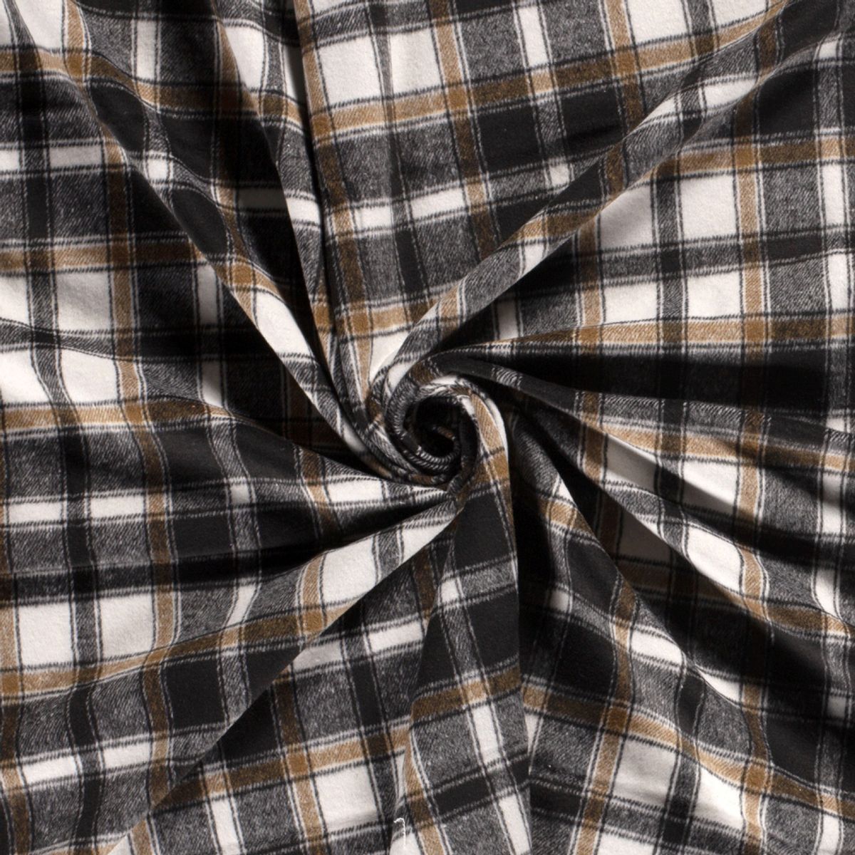 Kåpestoff - rutete, sort