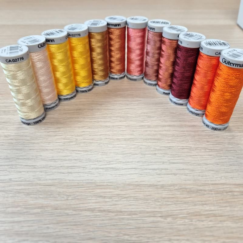 Trådpakke Sulky Rayon40 - Solglød - 12 x 200 m