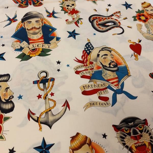 Bilde av Anchors Away - tatovering på creme