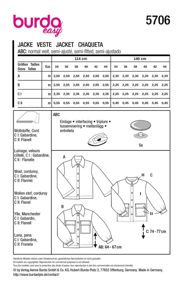 5706 - Burda - jakke