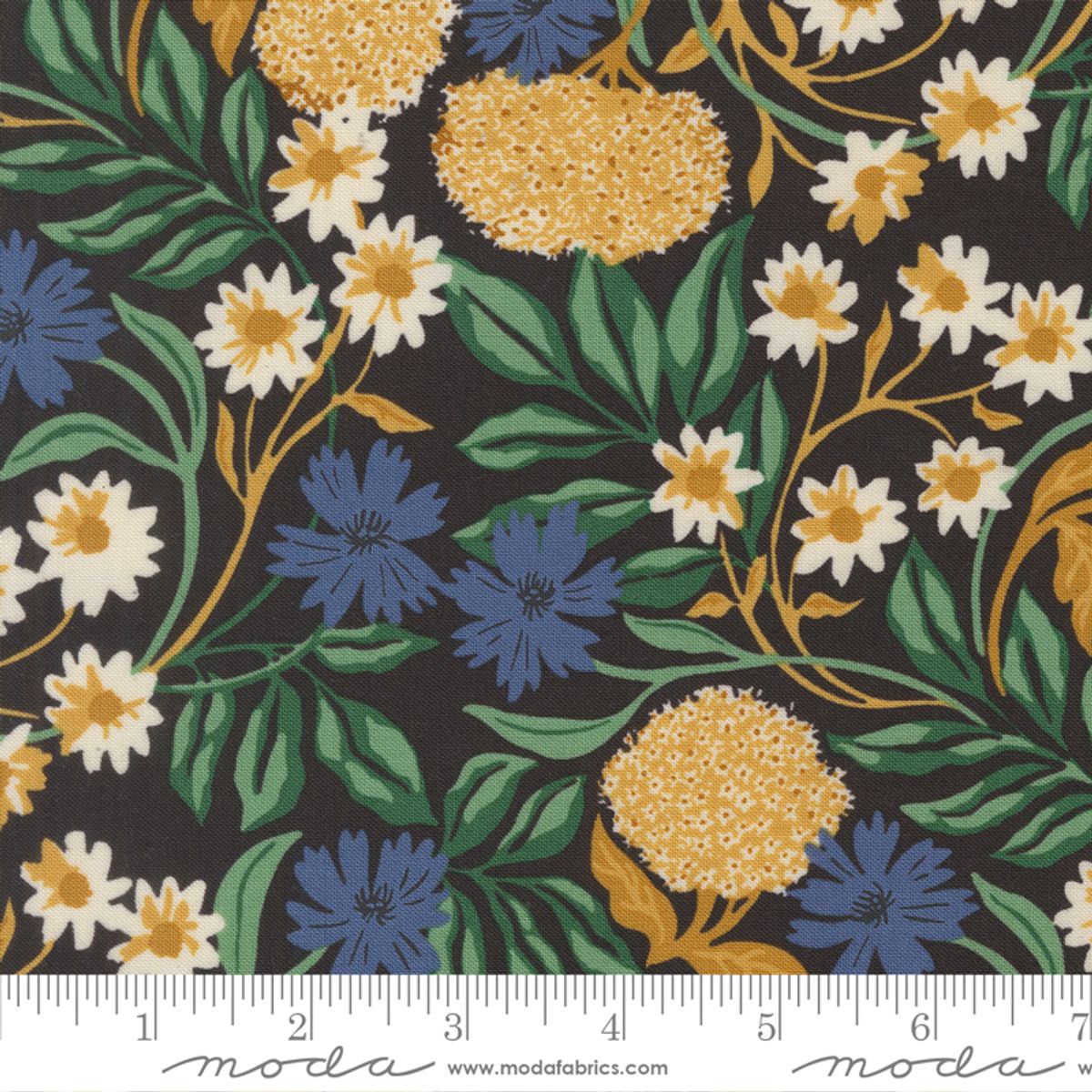 Brookside - flerfargete blomster på sort