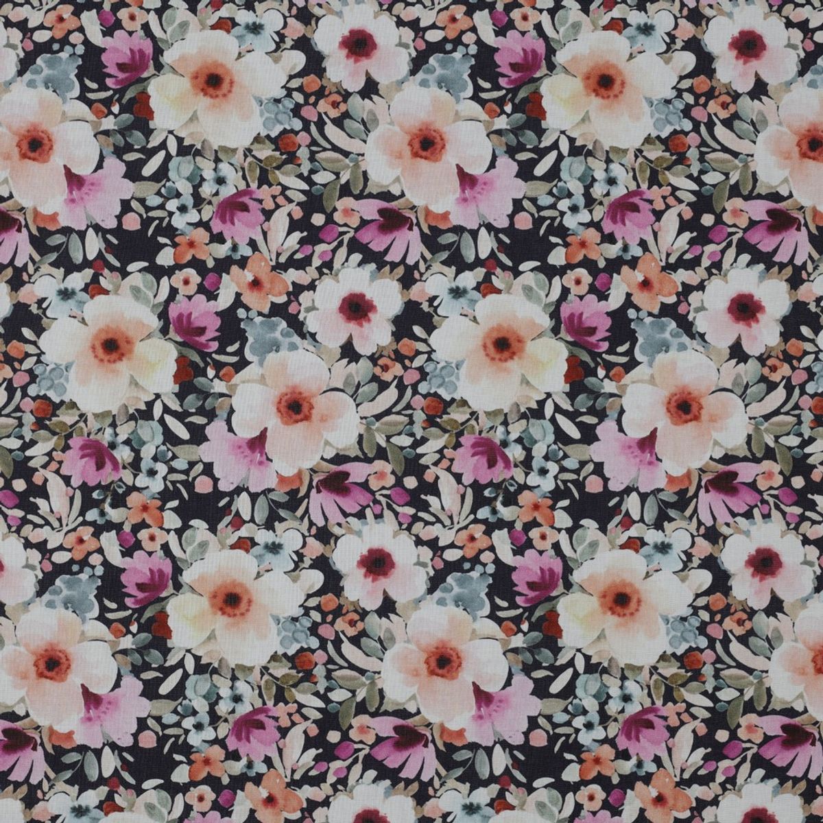 Bomullspoplin - blomster C5