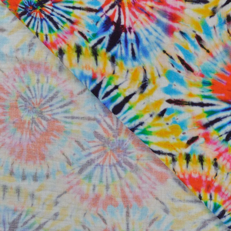 1 m Musselin - tie-dye, flerfarget