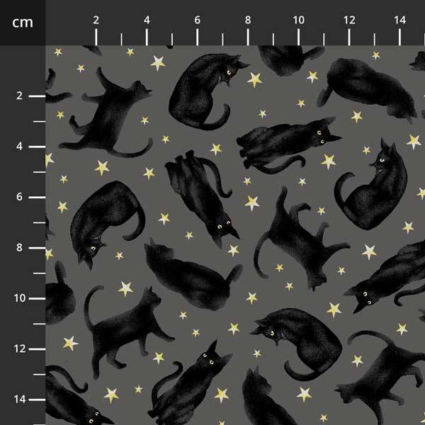 Bilde av Midnight Magic - 3,5 cm sorte katter på grå