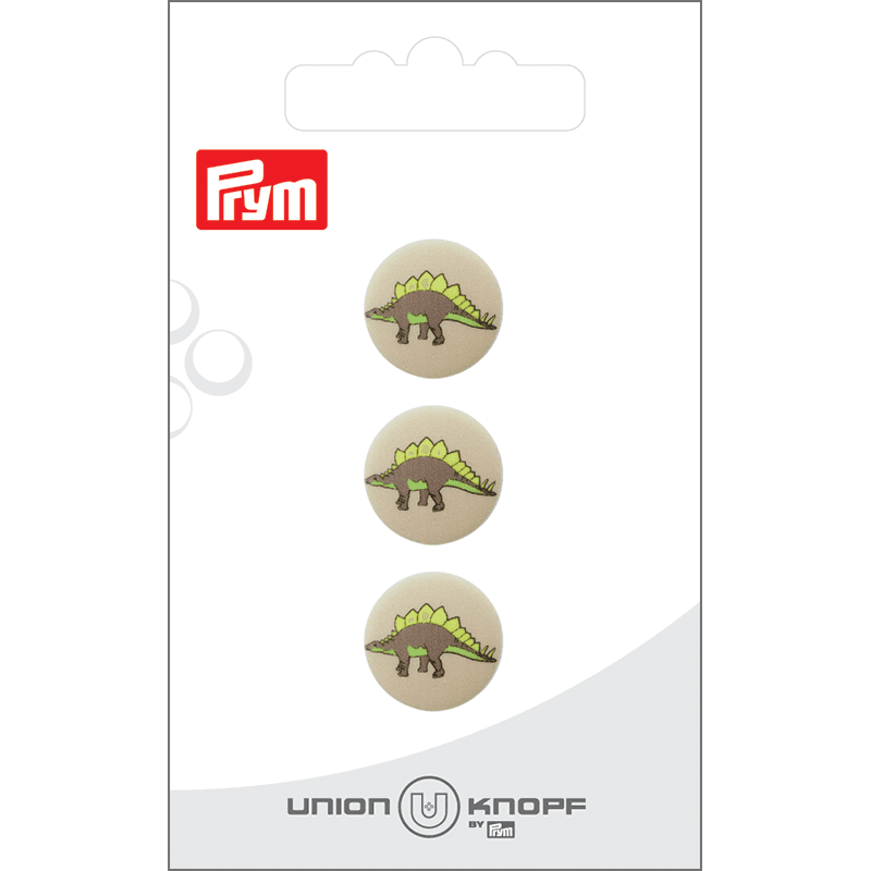 Knapp, plast, 15 mm - Dinosaur
