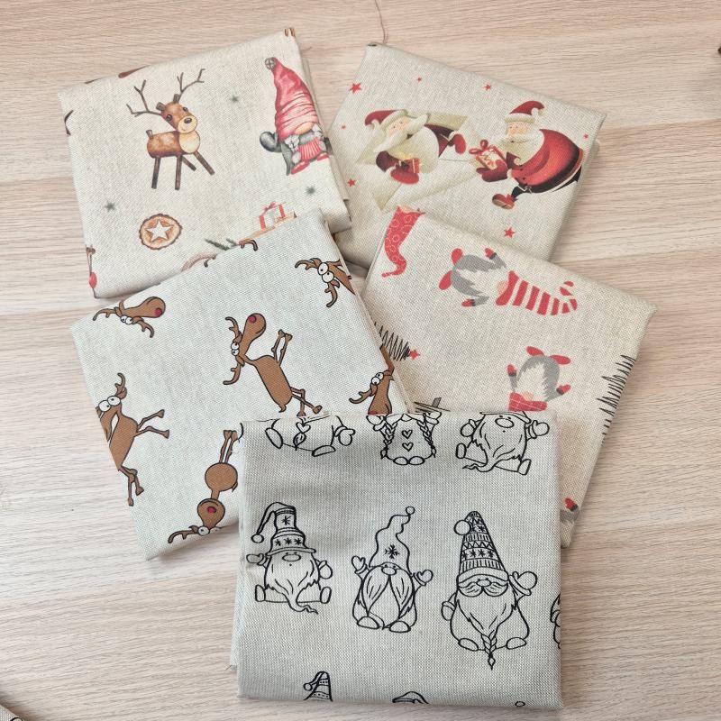Stoffpakke - Linlook jul - 5x 50 cm