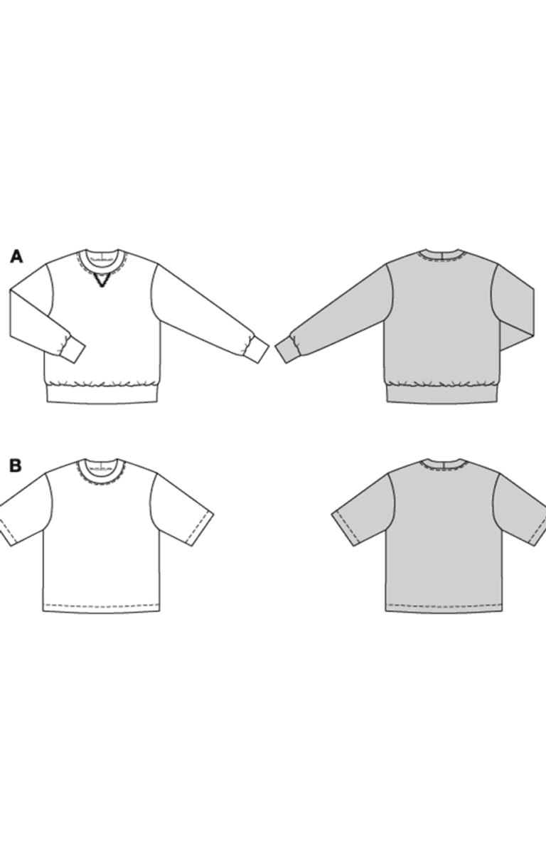 5682 - Burda - college genser & t-skjorte, herre