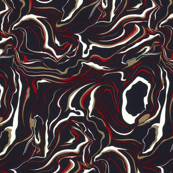 Hovedbilde Viskose poplin - swirl, marine