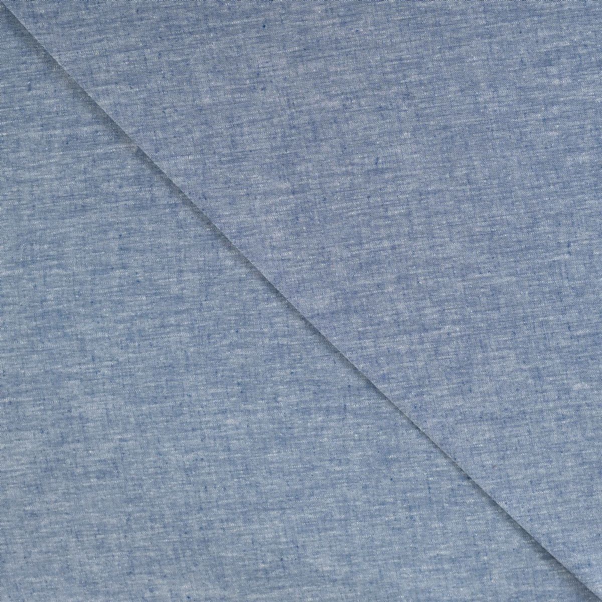 Lin-bomull - melert blå