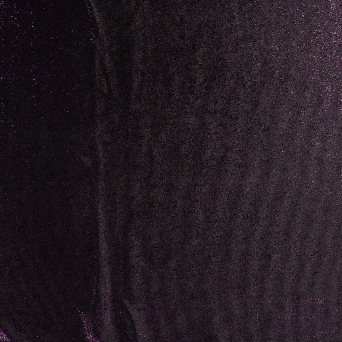 Stretch-velour - Sort m/ lilla glitter