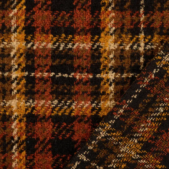 Hovedbilde Kåpeull – brun-rust grov tweed