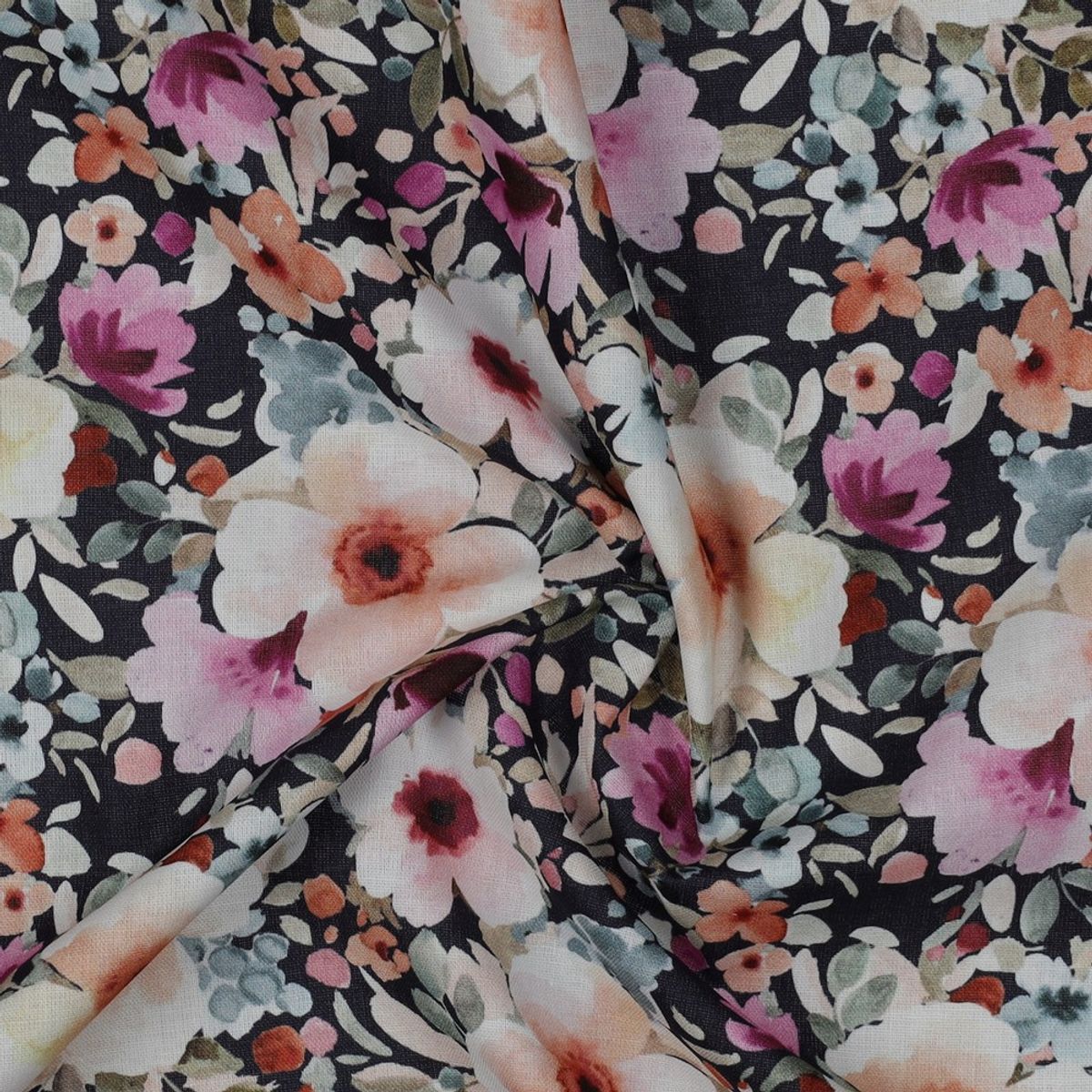 Bomullspoplin - blomster C5